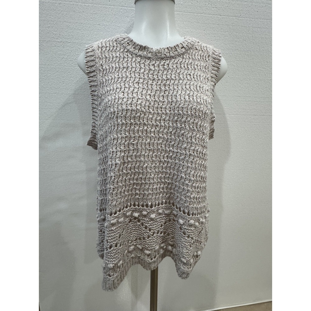 Universal Thread Womens Sz M Oatmeal Knit Sleeveless Sweater Vest
